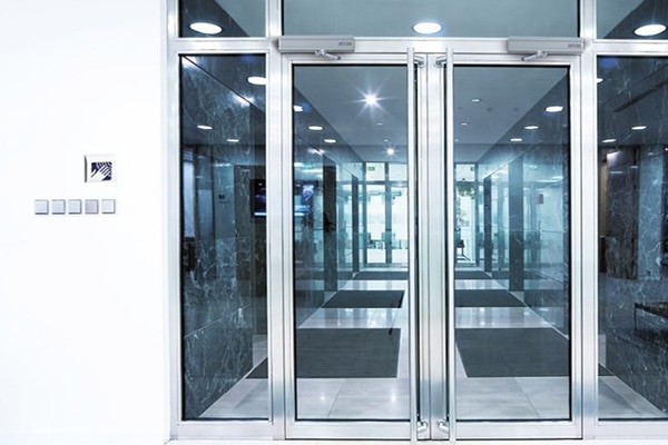 Automated no touch glass doors